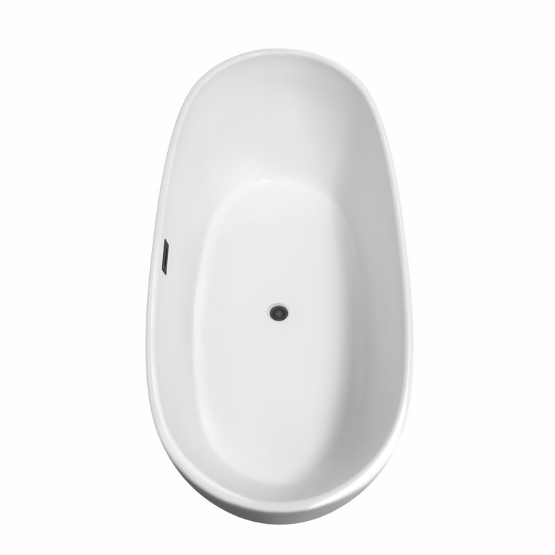Rebecca 70'' x 32'' Soaking Acrylic Bathtub, Matte Black