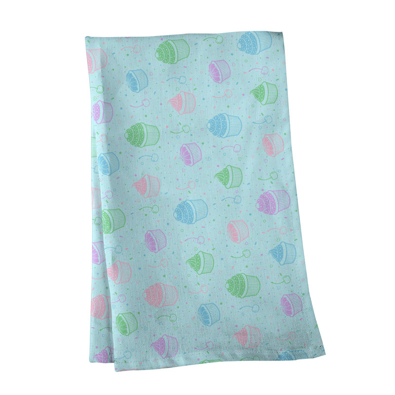 Serviette à thé classique à motif petits gâteaux Mcguigan, Bleu/rouge/vert, Polyester sergé