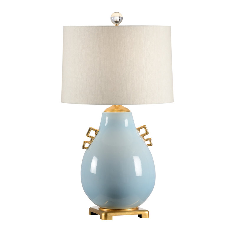Ming 33.5" Table Lamp, Powder Blue Glaze