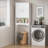 Bathroom Storage Cabinet Over Toilet, White Shelf With Adjustable Partition Board Toilet Cabinet, Wood
