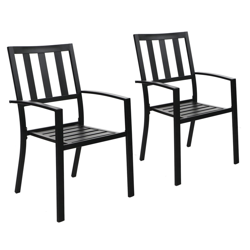 Stackable Outdoor Patio Dining Side Chair with Cushion