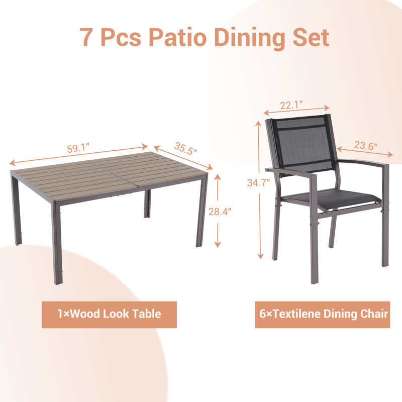 Evoleth 6 - Person Patio Conversation Set, Black