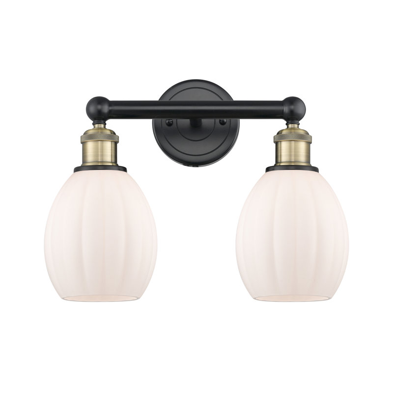 Bolduc 2 - Light Dimmable Vanity Light, Matte White, Black Antique Brass