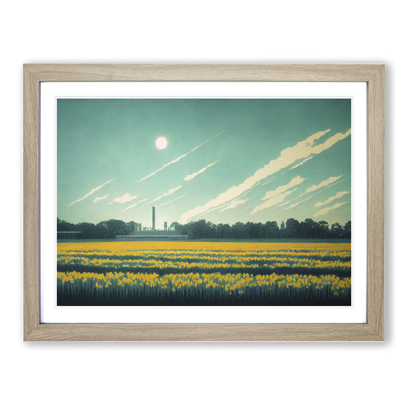 Intriguing Bluebell Field - Framed Print, 46cm H x 64cm W x 2cm D, Oak