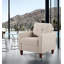 Chaise d'appoint transitionnelle capitonnée à boutons avec accoudoirs carrés et bordure passepoilée