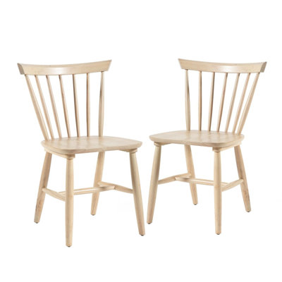 Ensemble de 2 chaises de salle à manger en bois avec dossier à broches