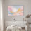 Doux pastel abstrait paysage coulant rêve moderne décoration murale pour le salon chambre à coucher encadrée toile chambre principale, reproduction d'art