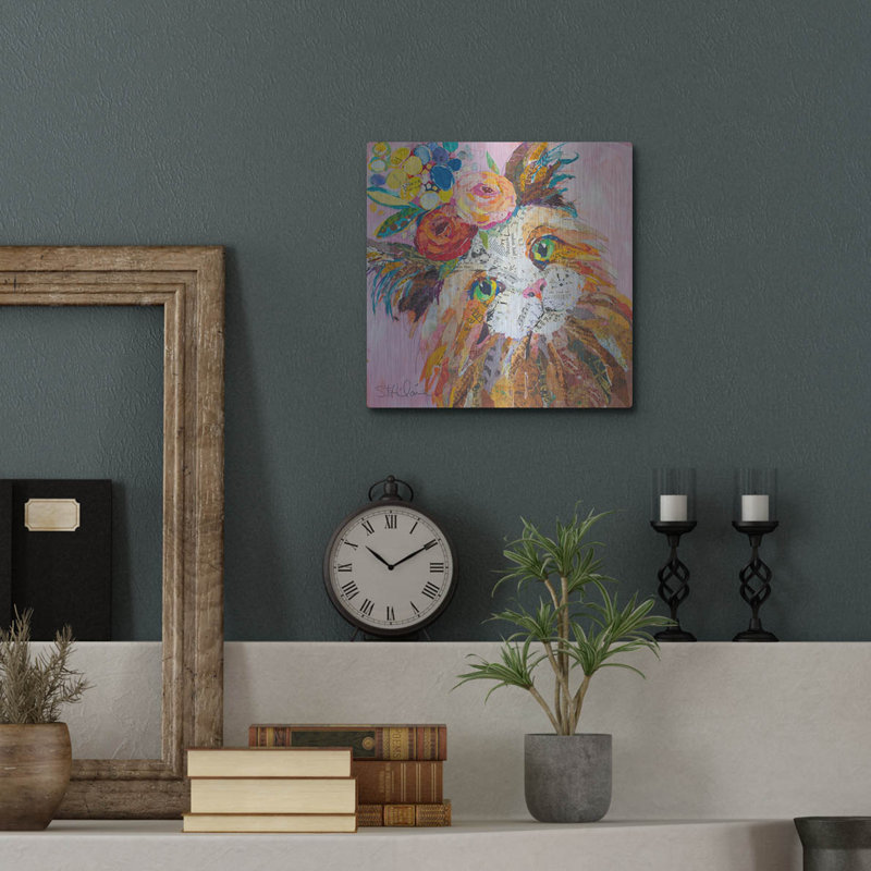 «Floral Cat» par St. Hilaire Elizabeth, H 12 po x l 12 po