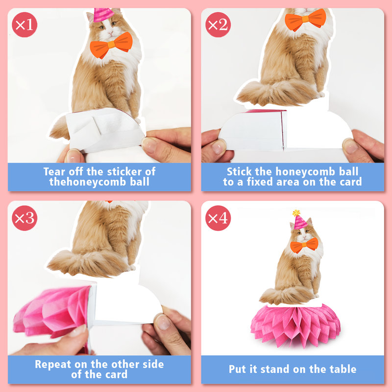 Décorations en nid d'abeille pour chat, 12 pièces de centres de table en nid d'abeille