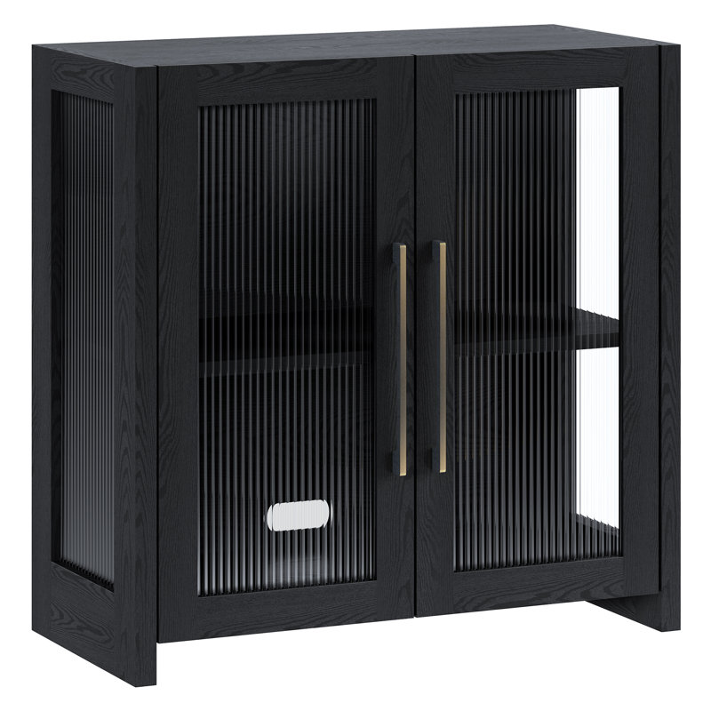 Clarkson 32" Wide Rectangular Accent Cabinet, Black Grain