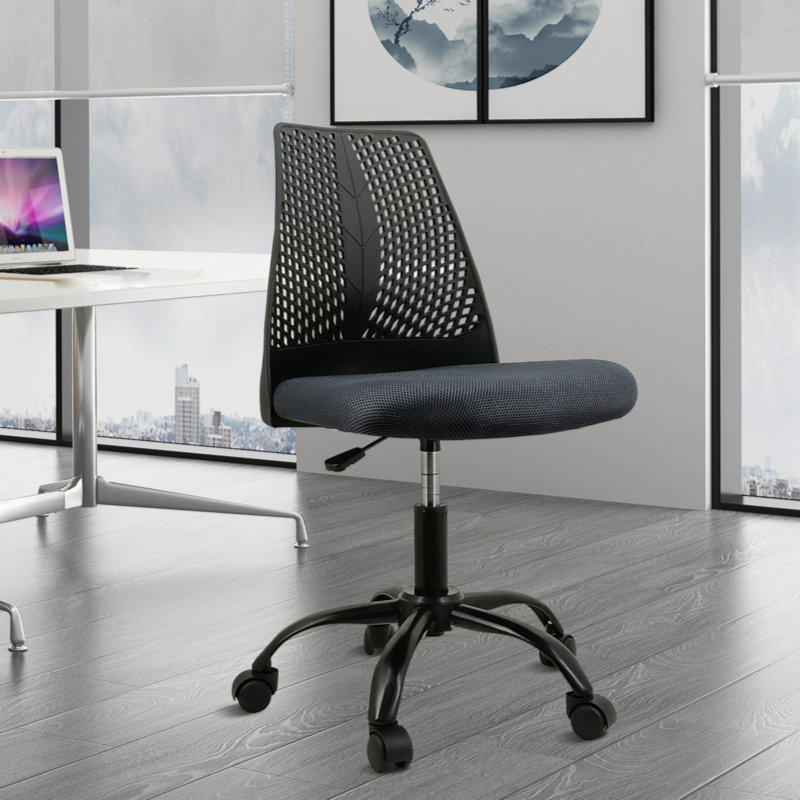 Chaise de bureau ergonomique Kavonta, Noir, Gris