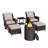 6-Piece Outdoor Patio Set With Fire Pit Table, Swivel Chairs, Ottomans, Side Table & Beige Cushion-424698346-424698348