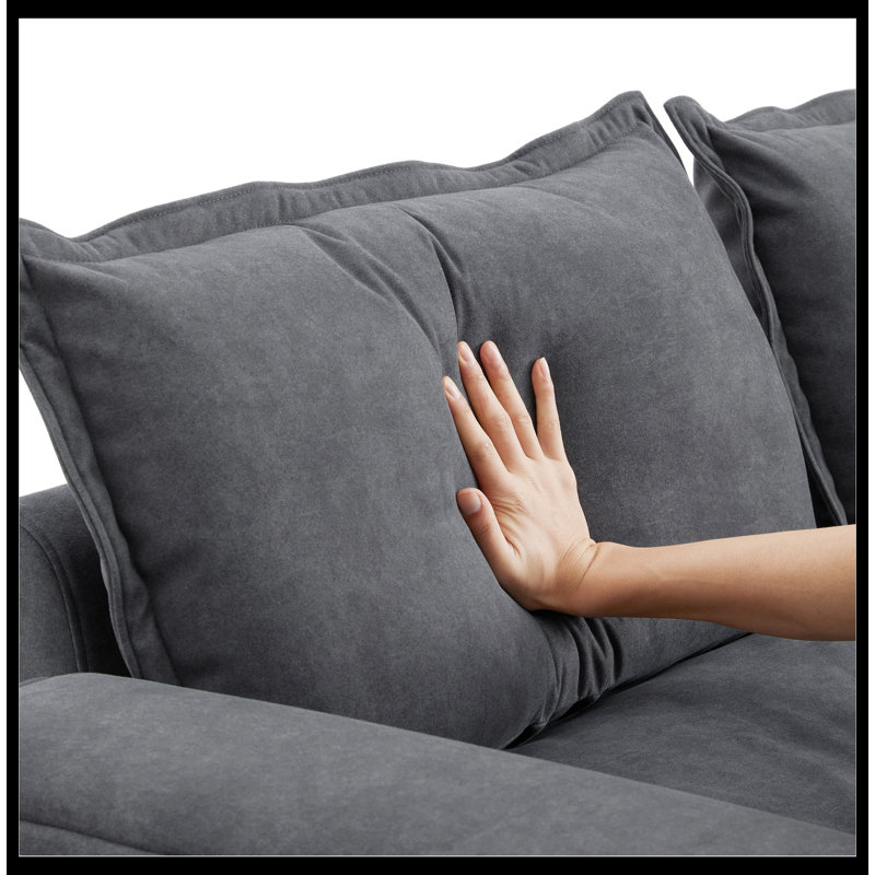 3 - Piece Upholstered Sectional, Dawn Gray Fabric