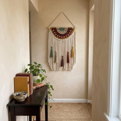 Macramé décoration murale Boho Home Decor fait à la main en macramé tapisserie décorative pour chambre à coucher salon appartement dortoir galerie