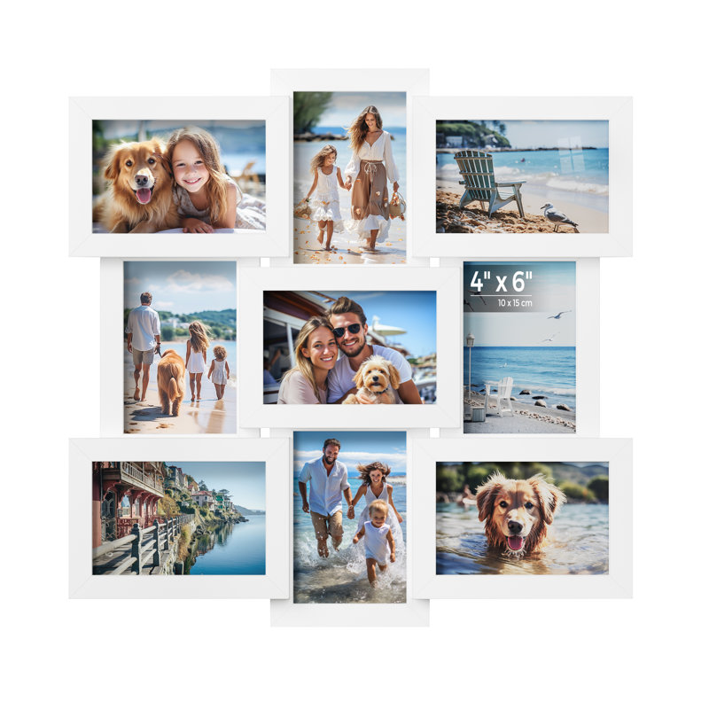 47.4x47x1.8cm White Picture Frame - Set of 9