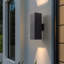 Applique murale d'extérieur à 2 lumières Alvisa avec aluminium-855703246-818305767