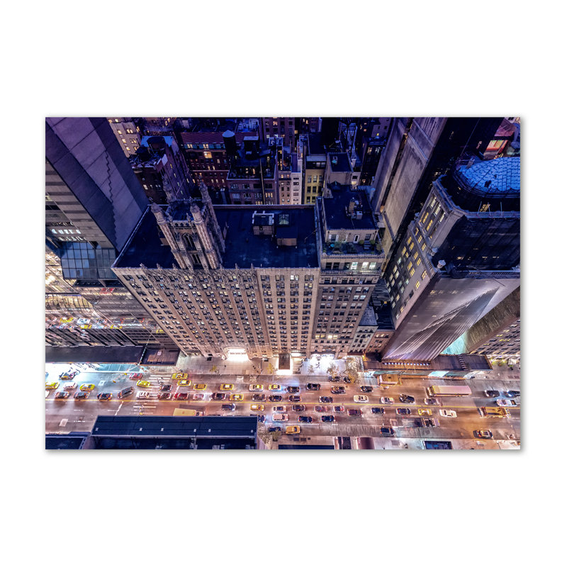 New York By Night - Print, Glass, 70cm H x 100cm W x 4cm D
