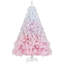 Arbre de Noël artificiel 6 pi avec 820 branches et base pliante en métal blanc et rose-1036524048-1036524052