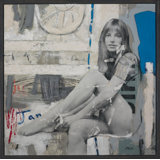 Jane Birkin - Blue by Colio - Floater Frame Painting on Canvas