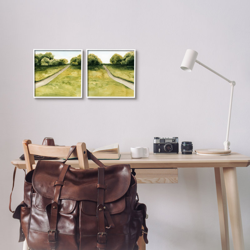 Ensemble d'art numérique texturé et giclée, 2 pièces, L 12 po x H 12 po, Giclée encadrée blanc bord de mer