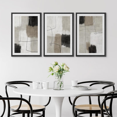 «Green Abstract Mid Century Modern Shapes Modern Modern Living Room Office Decor» 3 pièces