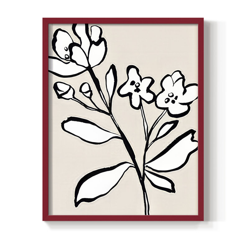 «Here with you I», reproduction encadrée - bois massif, H 11 po x l 9 po, Rouge