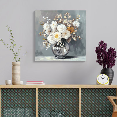 Chrysanthemum Glass Vase Canvas Wall Art