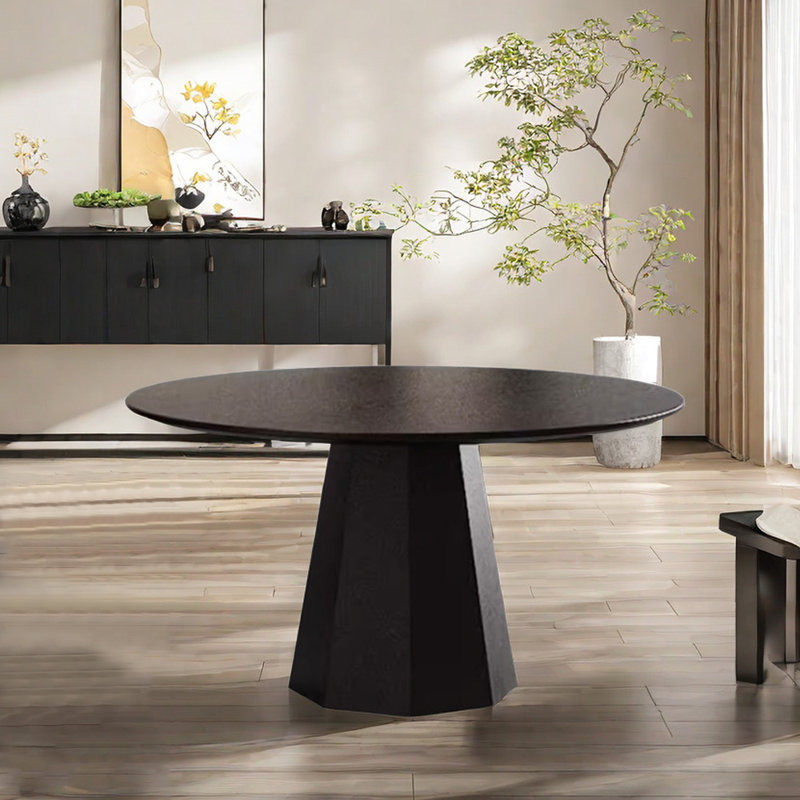 Ash Round Solid Wood Dining Table, 29.52”H x 51.18”L x 51.18”W