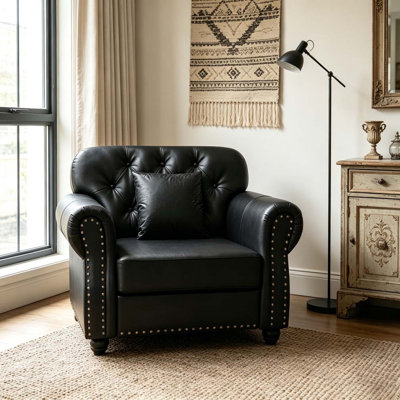 41.3"Upholstered Faux Leather Chair