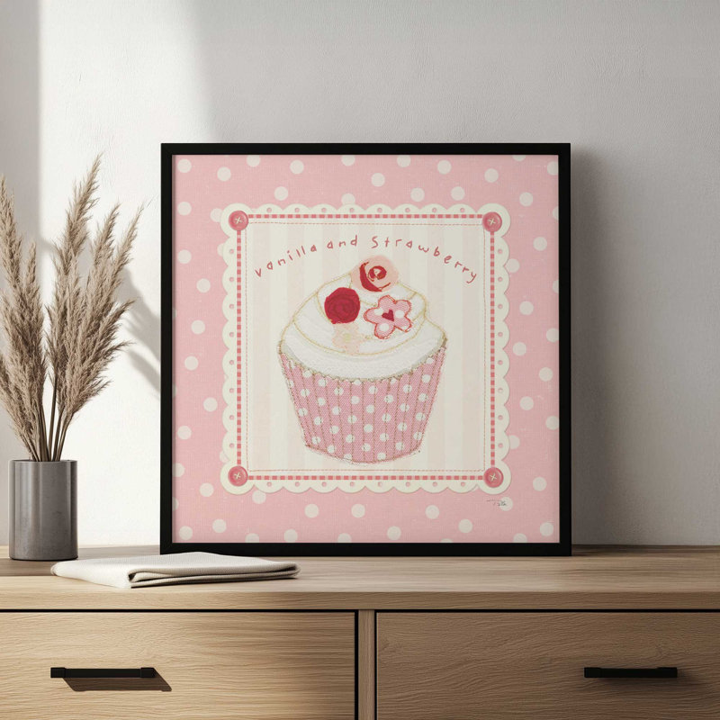 «Lil Cupcakes Pink I» par Pela Studio, reproduction d'art, 12 W x 12 H, White, Framed Print