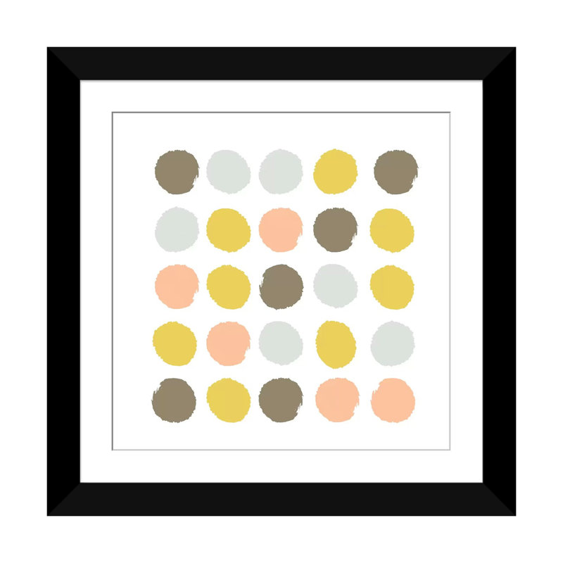 «Upton Dots», impression sur toile, Papier d'art encadré noir, H 16 po x l 16 po x P 1 po