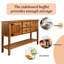 Console en bois massif, 48 po, aspect élégant, pour chambre à coucher - table d'appoint brune avec tiroirs, style rétro, grand