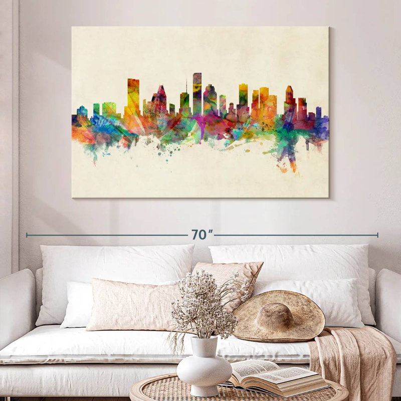 Skyline de Sirci Houston au Texas III, H 34 po x l 51 po