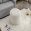 Repose-pieds rond avec rangement en velours ivoire