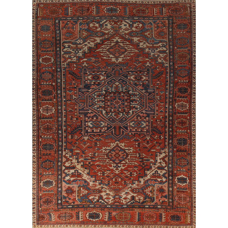 Tapis à teinture végétale antique pré-1900 9 x 12