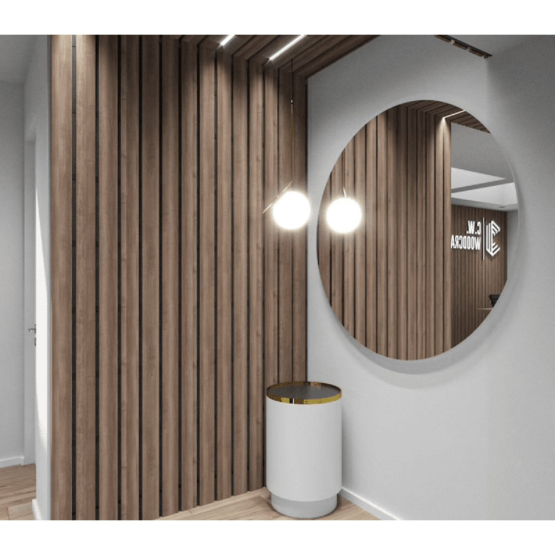 Panneaux muraux gris en vinyle 4,8 "x 94,5", décoration murale, Brun foncé