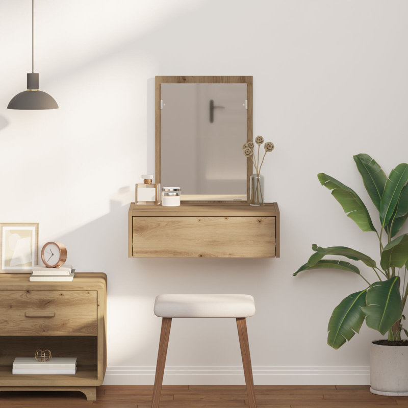 60 X 40 X 70 Cm Mirror Vanity Unit, Artisan Oak