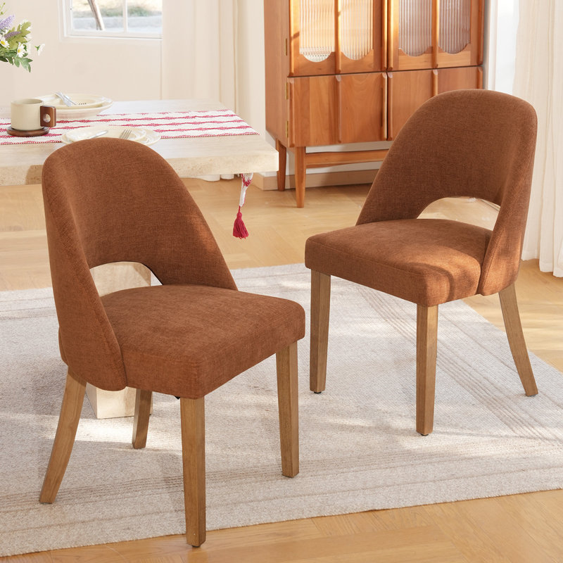 Chaise de salle à manger rembourrée Engstrom, Orange