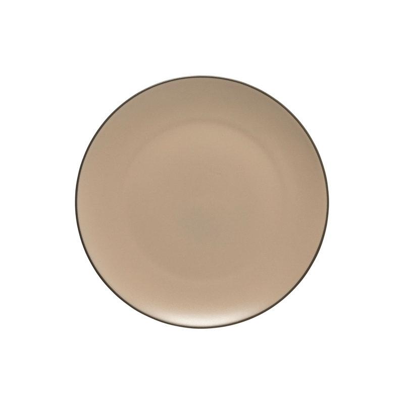 Assiette plate en grès empilable 10,5 po, ensemble de 6, Brun