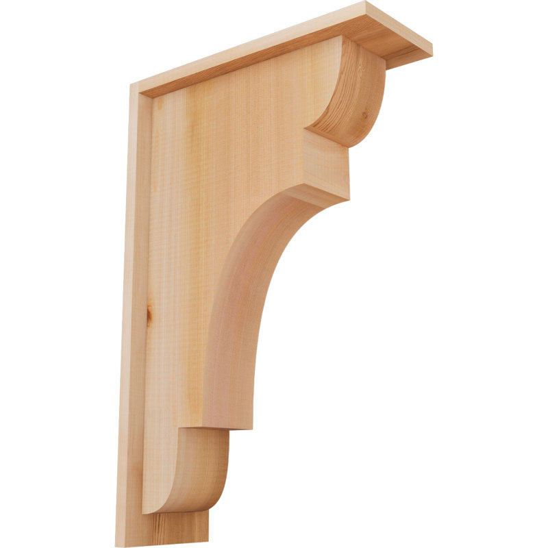 New Brighton Corbel avec plaque arrière, H 22 po x l 5,5 po x P 14 po, Cèdre rouge, Lisse