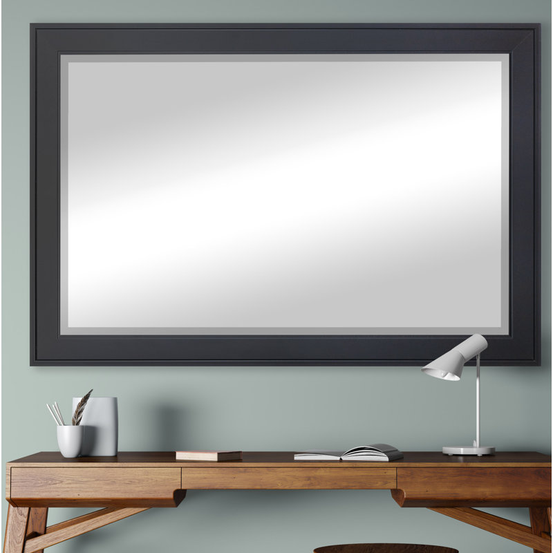 Duval Flat Wall Mirror, Black, 26" x 22"