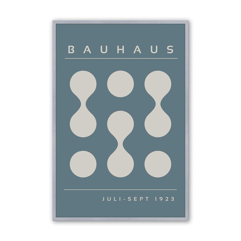 Impression de tempête Bauhaus Flow II bleu, H 37,25 po x l 25,25 po x P 1,25 po, Reproduction encadrée sans passe-partout
