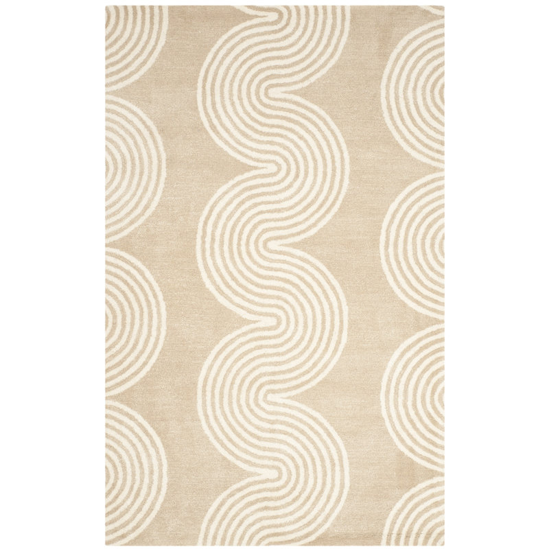 Deedie Hand Tufted Wool Geometric Rug, Rectangle 2' x 3'