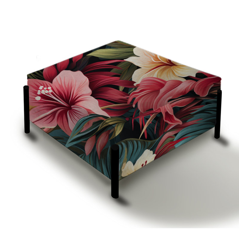 Mirage - motif tropical - grand repose-pieds carré tropical