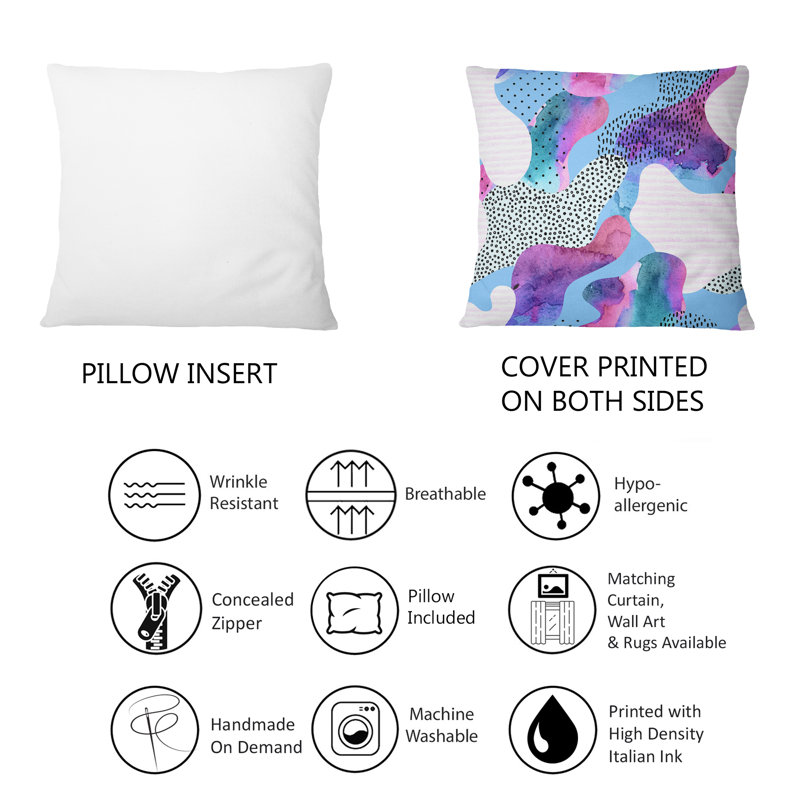 Coussin Shapes In Mauve et Turquoise II