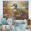 Canard bleu baroque élégance IV - animal canard sur bois-649296959