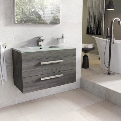 Whitfield 800 mm Single Vanity with Integrated Glass Basin