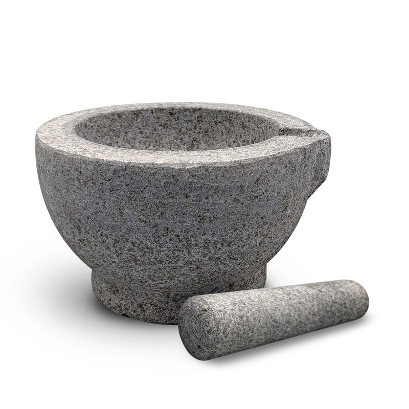 Granite Pestle & Mortar With Spout Set
