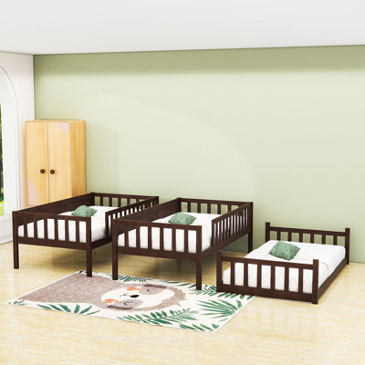 Triple Bunk Bed With Guardrails