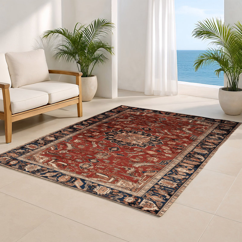 Tapis d'intérieur et d'extérieur brun Persian, Rectangle 4pi x 6 pi